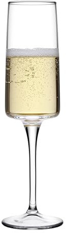 Pasabahce Lot de 6 verres flottants iconiques en verre transparent 19 cl - élégants, résistants et lavables au lave-vaisselle, parfaits pour les mousseux et le champagne
