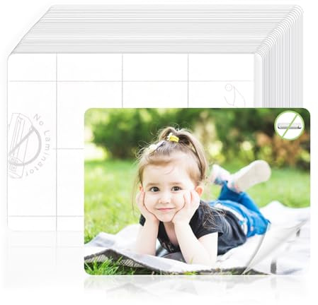 50 pellicole per laminazione A7, autoadesive, 8,6 x 11,7 cm, per laminazione a freddo, per biglietti da visita, foto, documenti d'identità