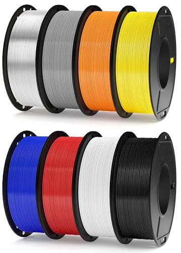 ELEGOO Rapido Filamento PETG, 1,75 mm, Multicolore Set da 8 bobine da 250 g, 30-600 mm/s, Filamento per Stampante 3D PETG, precisione dimensionale +/- 0,02 mm adatto per stampanti 3D FDM