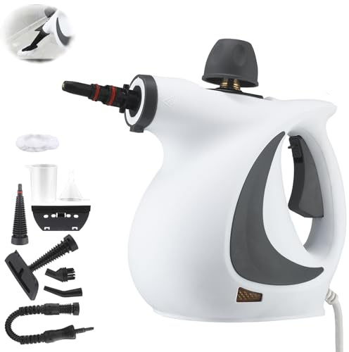 cleandampf dampfreiniger,Red Hot Dampfreiniger,Red Hut Steam Cleaner Mobile,handdampfreiniger,Hut Akku Tragbar,3.2 Bar Steam Pressure 1050 W Steam Cleaner for All Floors,with 9 Attachments