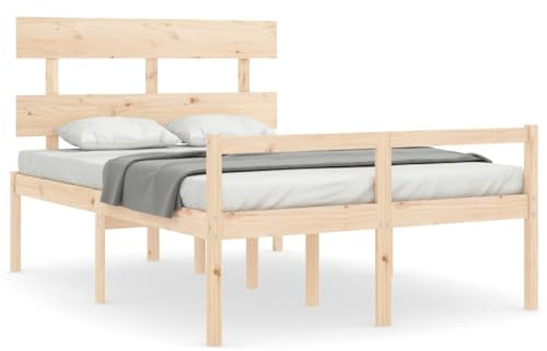 Genérico Cama para Personas Mayores con cabecero Madera Maciza 140x200cm,Camas y Accesorios,Camas y somieres-3195351
