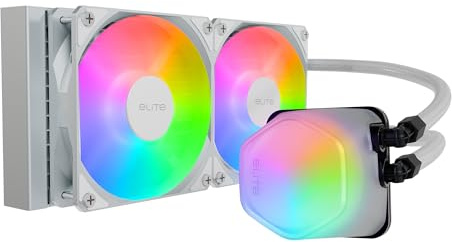 Cooler Master Elite Liquid 240 AIO Liquid CPU Cooler, ARGB White