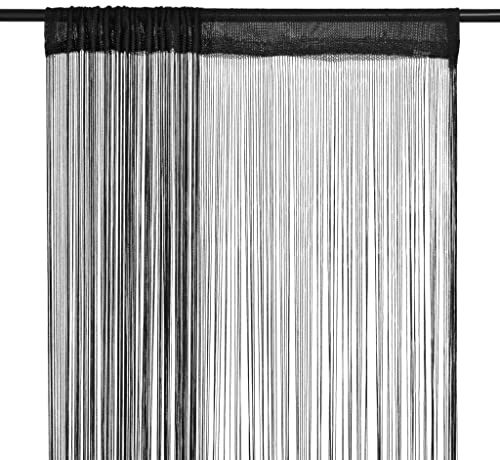 INLIFE 132400 - Cortinas de hilo (2 unidades, 100 x 250 cm, 0,52 kg), color negro