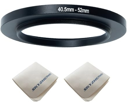 40.5mm Lens to 52mm Camera Lens Adapter 40.5mm to 52mm Step Up Ring Adapter Ring for All Brands of UV ND CPL, with Premium Lens Wiping Cloth 2 Pack (40.5mm-52mm)