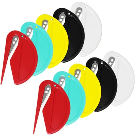 Letter Opener Envelope Slitter, 10 Pcs Desk Letter Openers, Plastic Envelope Opener Slitter Secure and Efficient Mail Opener Tool with Sharp Edges Envelope Slitter for Wrapping Mail and Paper Cutting