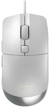 CHERRY XTRFY M50, Leichte Kabelgebundene Gaming-Maus, Ergonomische Form für Optimalen Komfort und Kontrolle, 5 On-Board-Profile, USB-A Anschluss, Weiß