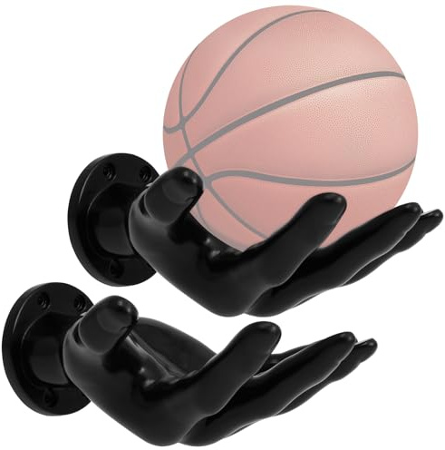 Sutowe Soporte para balones en forma de mano para decoración del hogar, ahorro de espacio, montado en la pared, soporte para balones de baloncesto, fútbol y fútbol (2 unidades)