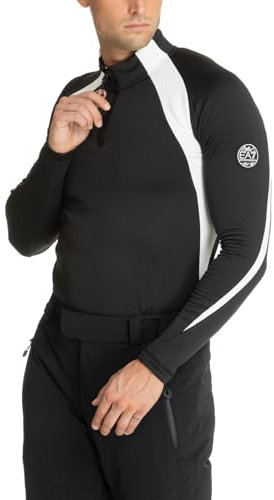 Emporio Armani EA7 - Felpa da uomo con cerniera, colore: nero, nero, Medium