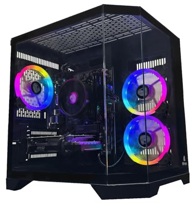 NitroPC - PC Gaming Avanzado Silver Plus V2 (AMD Ryzen 5 5500 3.6 GHz, RTX 3050 8GB, RAM 16GB, M.2 1TB, Windows 11 Pro, iluminación RGB, WiFi5) Ordenador de sobremesa, PC Gamer (Negro)