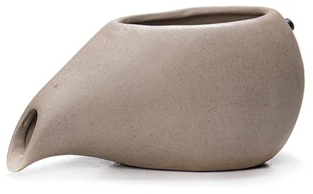 ZYZSY Cracheurs d'étang, Ornements D’Eau Qui Coule en Pot en Céramique, Sortie De Circulation De Fontaine, Sujet Cracheur pour Donner Vie à Votre Bassin de Jardin(Beige,34 * 18 * 17cm/13 * 7 * 6.6in)