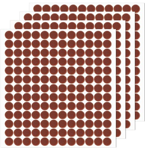 cobee 624 Pcs 3/8 Self Adhesive Felt Furniture Pads, Felt Cabinet Door Bumpers Brown Round Chair Foot Pads, Cabinet Protectors for Kitchen Chair Legs Hardwood Floors Coasters Drawers