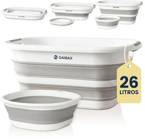 GAIBAX Cesto Ropa Plegable Colada 26L, con Barreño Plegable, Cesta Multiuso