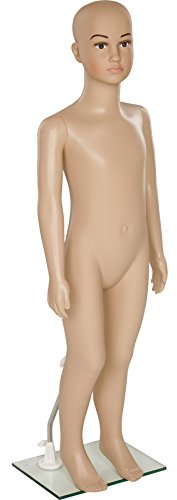 tectake® Schaufensterpuppe, drehbare und bewegliche Puppe lebensgroß, Figuren mit Kopf, Mannequin, Schneiderpuppe, Kleiderpuppe, Aufstellungsfiguren - Kind