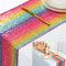 ShinyBeauty Hochzeitsdekor Pailletten Tischläufer Regenbogen Party Regenbogen Tischdecken für Party Regenbogen Pailletten Tischläufer 30x180 cm Regenbogen Teller Partyzubehör (12x72 Regenbogen)