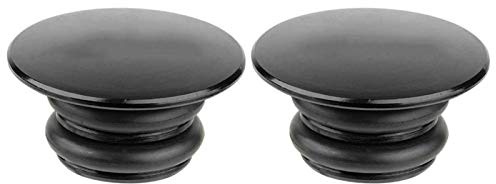 Keenso Tapones para Manillar, Tapones Aluminio de Manillar de Bicicleta de Carretera (Negro)