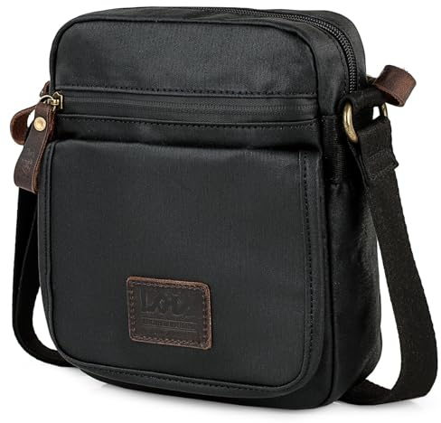 Lois - Bandoleras Hombre - Bolso Hombre - Bolsos Hombre de Material Técnico - Bolso Hombre Bandolera Ajustable - Bolso Mano Hombre Ideal para Uso Diario 307821, Color Negro