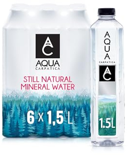 AQUA Carpatica 1.5L x 6 Pure Natural Still Mineral Water - 6-Pack Bottled Water, Virtually Nitrate Free, Low Sodium, Naturally Alkaline, Natural Electrolytes, Premium Multipack 100% Recyclable