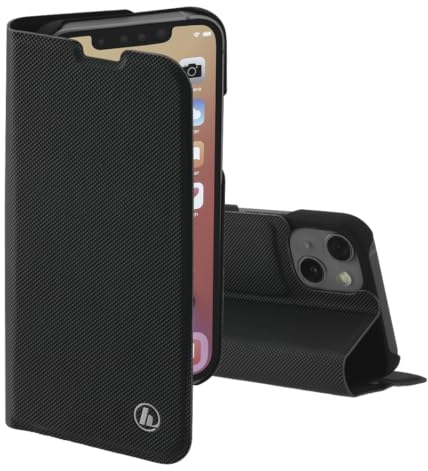 Hama Handytasche für Apple iPhone 13 mini „Slim Pro“ (Schutzhülle mit Geldbörse 2x Kartenfach, klappbare iPhone 13 mini Hülle mit Magnetverschluss und Standfunktion) schwarz