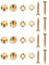 8 Stück 13/15 mm Kupfer-Schrauben-Abdeckkappen, Spiegelglas, Teetisch, Flache Werbung, Befestigungsschrauben, Abdecknägel, Unterlegscheiben (Color : Gold, Size : 15mm)