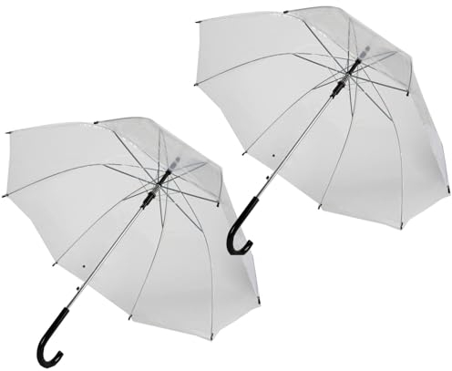 BURI parapluie et transparent - Parapluie automatique de 88 cm - Coupe-vent et stable - Cadeau de mariage