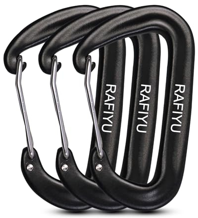 3 Stück Karabinerhaken Groß mit 1200kg Belastbarkeit, Karabinerhaken Schwarz, Tragbare Karabiner Carabiner, Hochbelastete Karabiner Schlüsselanhänger Geeignet für Outdoor-Wanderungen Klettern