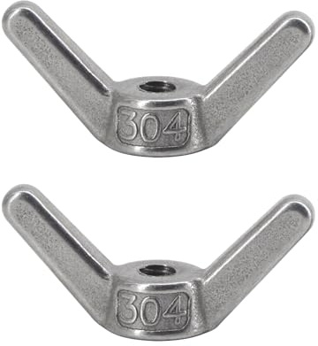 2 dadi ad alette M16 in acciaio inox 304 di fissaggio a farfalla a mano per stringere i dadi delle orecchie