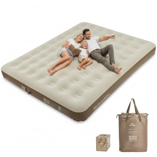 Naturehike ChenjIng Luftmatratze Geeignet für den Heimgebrauch und Camping 213 * 182 * 25cm (Extra groß-Braun-3 Personen)