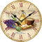 YOAI Wanduhr küchenuhr Vintage Shabby CHIC Antik Nostalgie Rustikale Quarzuhr aus MDF mit lautlosem Uhrwerk,12 Zoll/30CM Ø (Bunt)