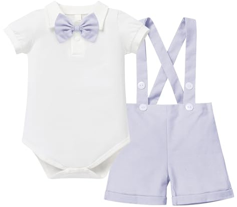 Conjunto de traje de bautizo para bebés y niños, pantalones cortos para niños pequeños formales fiesta de cumpleaños recién nacidos, 3 piezas de ropa de bautismo para niños