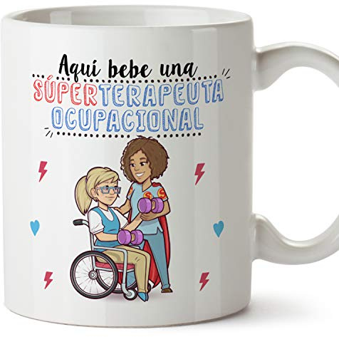 MUGFFINS Taza Terapeuta Ocupacional Mujer (Superhéroes() - Regalos Originales y Divertidos de Terapia Ocupacional