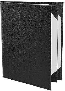 Menu Covers Made of Premium Faux Leather (10-Pack) - 8.5 X 11 - 4 Views - Black