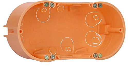 Voxura Doppel-Geräte-Verbindungsdose Hohlwand-Gerätedose Schalterdose HW 2x Ø 68mm Tiefe tief 47mm Orange 10 Stück
