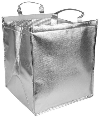 Generico Borsa frigo in tnt laminato 110 g/m2, porta torte/pizza, chiusura a strappo 38x43x38 cm