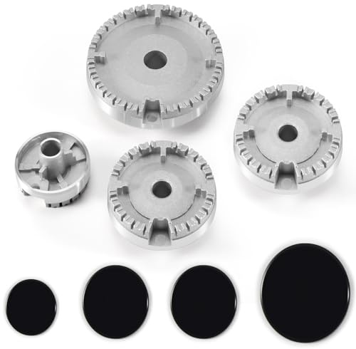 Kopinma Gas Burner Cap Set for Cooker Hobs, Oven Gas Hob Burner Crown Flame Cap, Gas Burner Flame Cap, Burner Covers Replacement Fits Most Gas Stove Burners