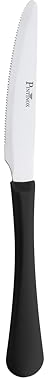 PINTINOX Set 12 Coltelli Tavola Stresa Colour Nero, Acciaio Inox, manico antiscivolo in Polipropilene ergonomico