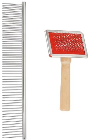 OLYCRAFT 2Pcs 2 Styles Macrame Fringe Comb Set Stainless Steel Pet Combs Macrame Fringe Brush Macrame Tool Supplies for Making Knitting Cord Rope Wall Hangings Pets Hair Combing