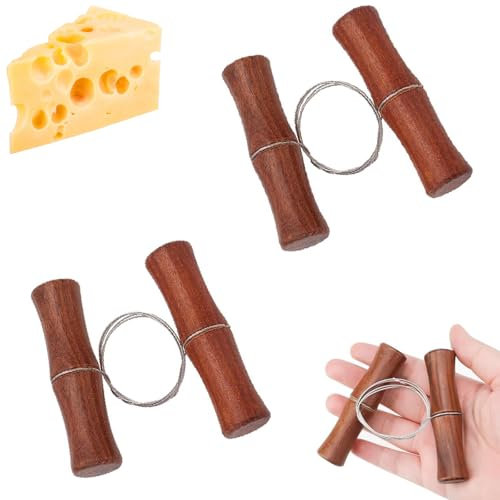 CPRNQY 2 Stück Schneidedraht, Käseschneider Draht, Tonschneider Draht, Käseschneider, Tonschneider Mit Holzgriffen, Käseschneider Mit Draht, Für Töpferton Keramik Kunstskulpturen Und Blockkäse