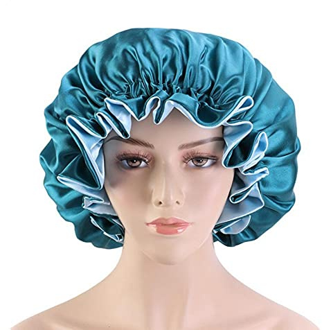 Keuyeo Grande Casquette Extensible en Satin pour Femmes, 1 Pièce, pour Dormir, Loisirs, Intérieur Extérieur, Bonnet Large, Hijabs, Bonnet De Nuit en Satin pour Filles