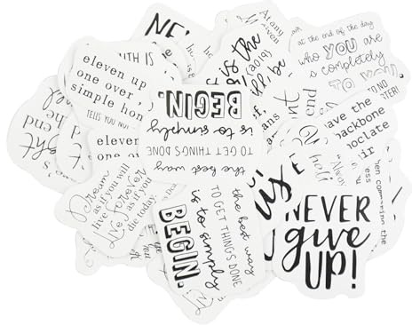 46Pcs Motivational Scrapbooking Stickers, Inspirational Quotes Stickers, Vinyl Retro Scrapbook Sticker, Famous Quotes Sticker for Photo Album, Memory Album, Scrapbook, Journal, Notebooks, Laptop