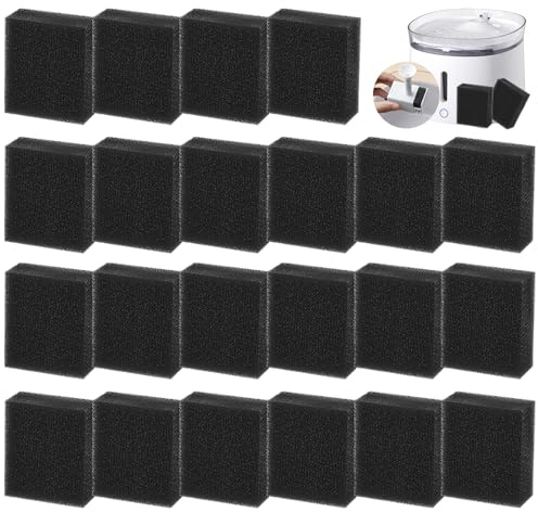 Filtres en Mousse Fontaine Eau, Fontaine Mousse éponge pour Animaux, Filtre en Mousse de Remplacement Filtre pour Fontaine à Eau pour Chat 24pcs