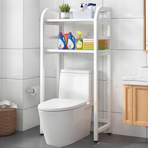2 pezzi armadio da bagno in metallo salvaspazio mensola da pavimento organizer articoli da toeletta rack di stoccaggio per bagno e servizi igienici soluzioni per lavanderia