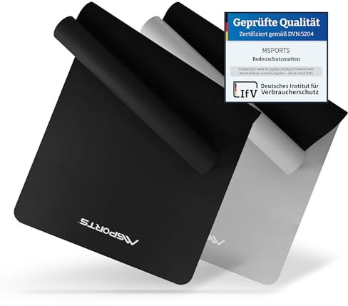 MSPORTS Tappetino protettivo per attrezzi da fitness, resistente per crostrainer, allenamento domestico e tapis roulant, tappetino da allenamento per palestra, yoga e pilates (nero, 180 x 90 x 0,6 cm)