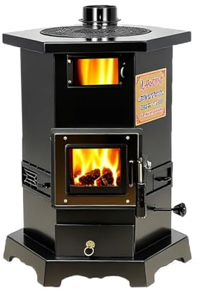 LLZJDDPLY Stufa a Pellet Esagonale, Stufa a Legna Ventilata, Legna/Carbone/Pellet, Adatta per Abitazioni e Ambienti Commerciali