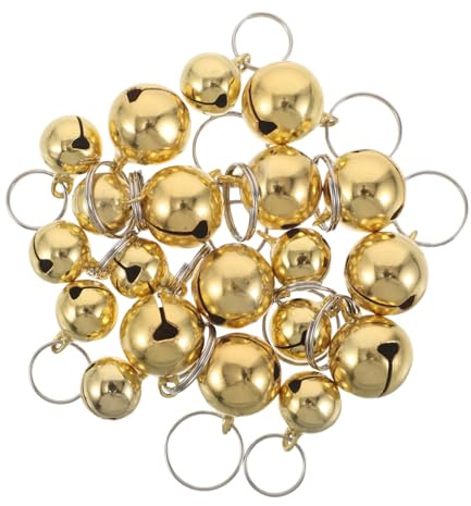 TOYANDONA Campanellini per Animali Domestici 20 Pezzi, Ciondoli per Collari Cane e Gatto in Ottone Dorato, Campanelle Portafortuna da 12mm e 16mm Suono Chiaro per Sicurezza e Addestramento
