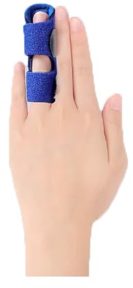 AHUAN Tendinit Finger Splint för Malletskada, Fingerskenor Justerbar Vuxna Stöd Av Aluminiumplatta(Blue Ring Finger 1PCS)