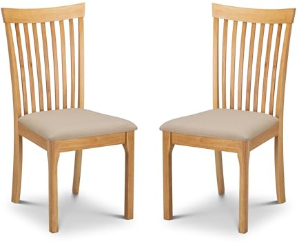 Julian Bowen Ibsen Set of 2 Dining Chairs, Light Oak, Height: 94, Width: 55, Depth: 45cm