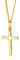 OROVI Kette - Halskette Damen Gelbgold 9 Karat / 375 Gold Kette mit Kreuz 45 cm