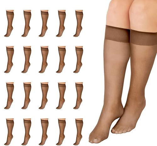 L'eggs Everyday Women's Knee-Highs, Sheer Toe Plus, 100% Nylon, Suntan, One Size (Pack of 16)