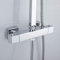Shower Thermostat Shower Mixer Water Tap Shower Thermostat with 38 °C Safety Button with G 3/4 Top and G 1/2 Bottom Spout Connection Made of Brass Chrome-Plated Square