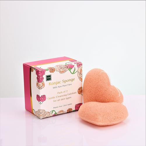 Natural Konjac Sponge Bath Shower Sponge Gentle Cleansing and Exfoliation | Sensitive Skin, Mum and Baby, Biodegradable | Eco Friendly Konjac Sponge x 2 | | Beauty Sponge | Eco Beauty Gift